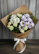 Букет цветов из:  Хризантемы и Розы в Конаково