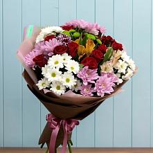 Букет цветов из:  Розы, Хризантемы и Альстромерии #REPLACE_PRED# Конаково