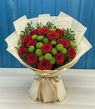 Букет цветов из:  Розы и Хризантемы в Конаково